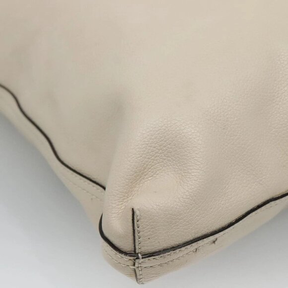 GUCCI Web Sherry Line Tote Bag Leather Ivory 572768 Auth mr1460 - Picture 13 of 16